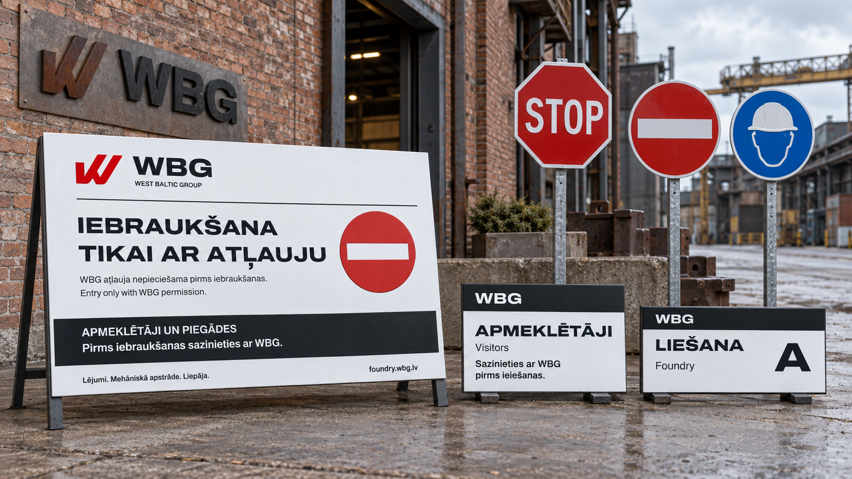 WBG ieejas un struktūrvienību izkārtņu sistēmas ilustrācija
